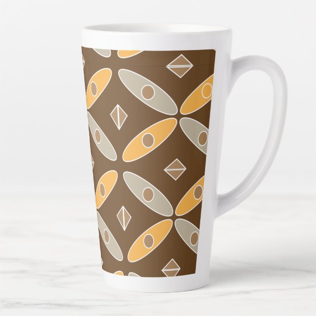 Taza De Café Latte Mug del patrón de Batik indonesio (Derecha)