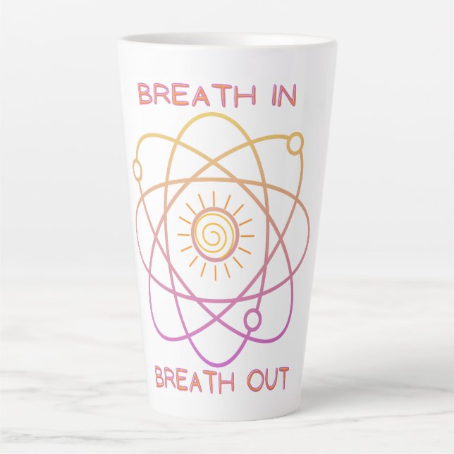 Taza De Café Latte Mug, diseño de 'Breath In-Breath Out', Latte Mug (Anverso)