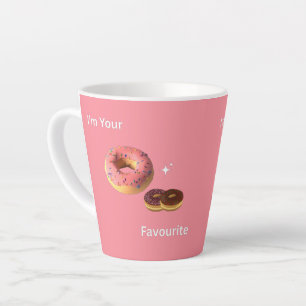 Taza De Café Latte Mug Donut Rosa y Chocolate - Tomas dulces de la ma
