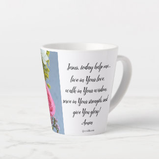 Taza De Café Latte Mug floral con oración