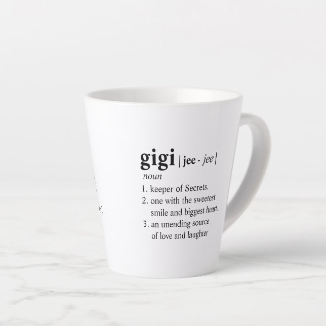 Taza De Café Latte Mug. lata de definición Gigi (Ángulo derecho)