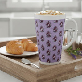 Taza De Café Latte Mug Latte Bouquet de Violettes
