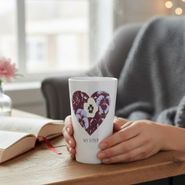 Taza De Café Latte Mug Latte Cœur de Violettes Edition  "MY LOVE"