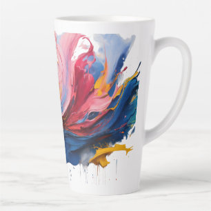Taza De Café Latte Mug Latte grande - Esplandor de color abstracto de