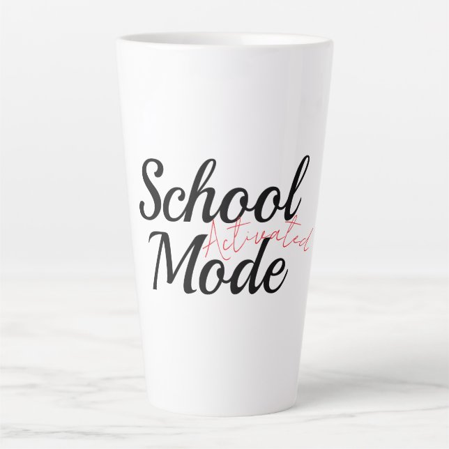 Taza De Café Latte Mug "Modo escolar activado" - Profesor educado (Anverso)