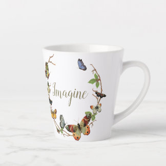 Taza De Café Latte Mug. personalizada de mariposa