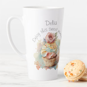 Taza De Café Latte Mug personalizada. Regalo por ella. Mugre de torta