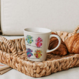 Taza De Café Latte Mug por regalos (Aves coloridas y suaves 01)