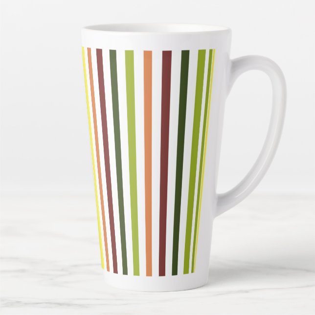 Taza De Café Latte Mug rayado de color (Derecha)
