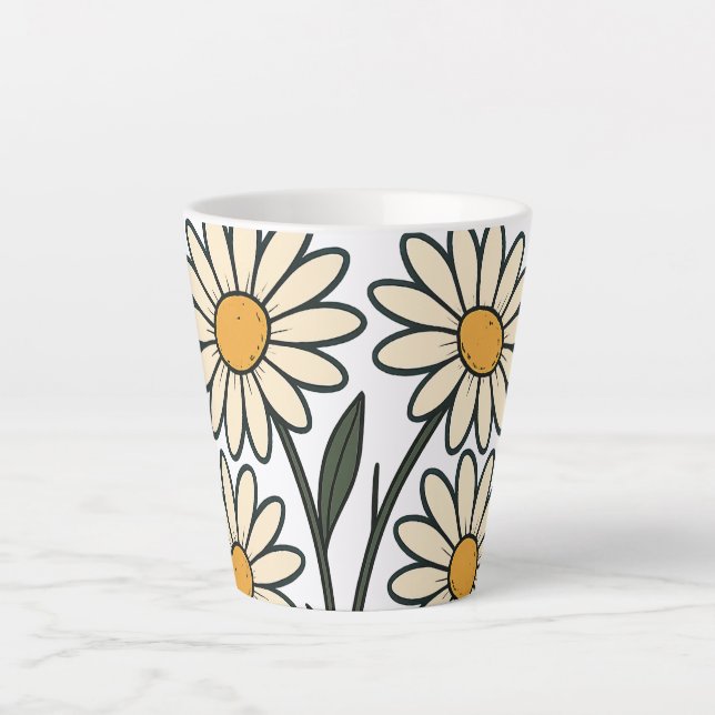 Taza De Café Latte Mug with flowers (Anverso)