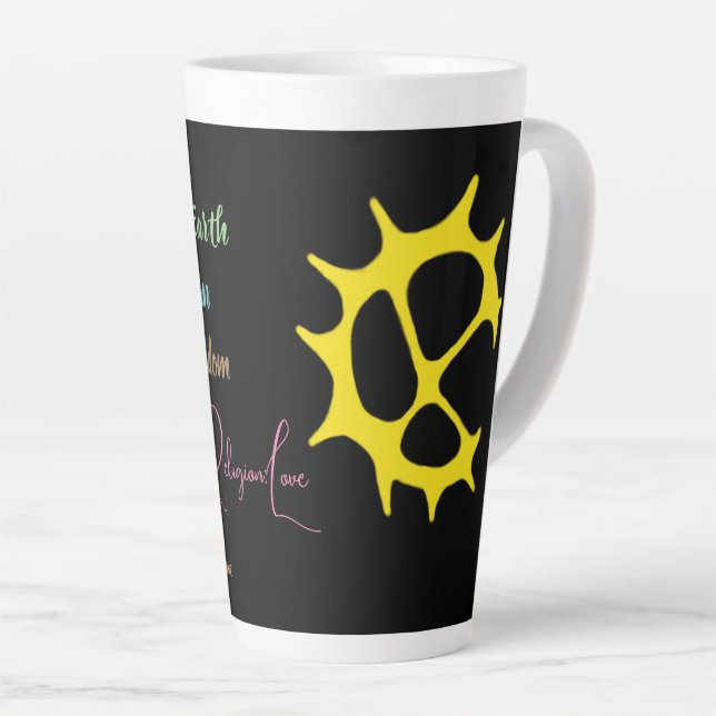 Taza De Café Latte Muggen citat samiskt inspererat mönster (Ángulo derecho)