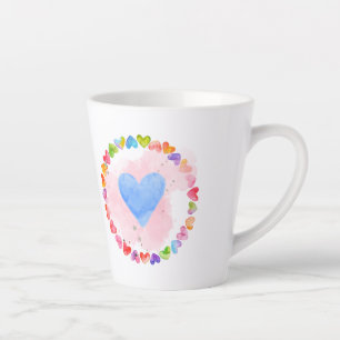 Taza De Café Latte Mugre de arcoiris acuarela
