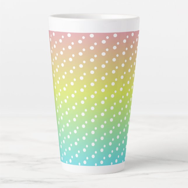Taza De Café Latte Mugre de lata de gradiente de burbuja de arcoiris  (Anverso)