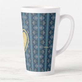 Taza De Café Latte Mugre de latte a rayas azules por el poeta Adiela 