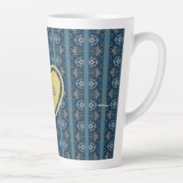 Taza De Café Latte Mugre de latte a rayas azules por el poeta Adiela 