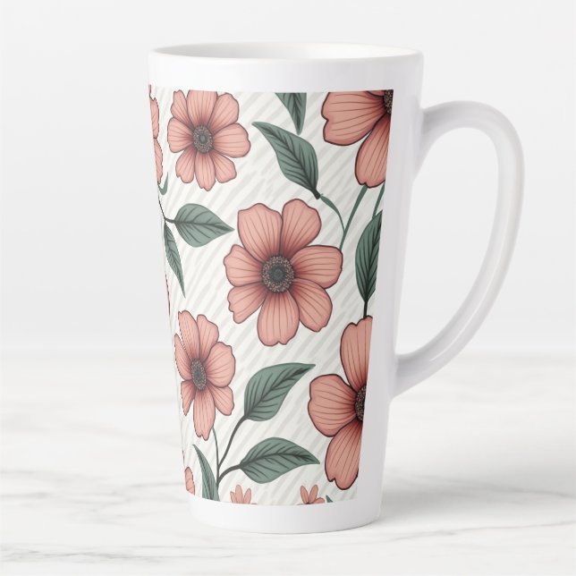 Taza De Café Latte Mugre floral (Derecha)