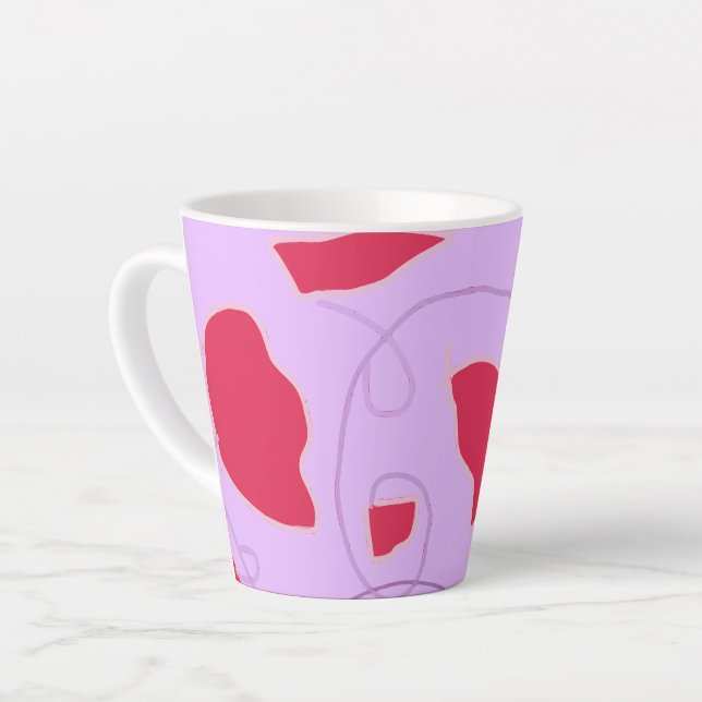 Taza De Café Latte Mugre lata holandesa como tulipanes rojos (Ángulo izquierdo)
