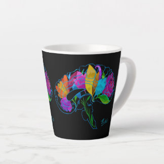 Taza De Café Latte Mugre latente del cerebro floral