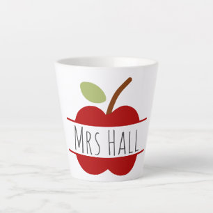 Taza De Café Latte Mugre personalizada del profesor de manzanas