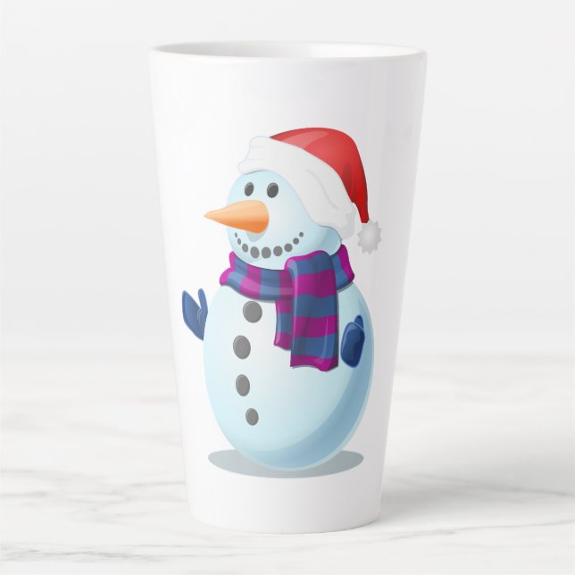 Taza De Café Latte Mugre snowman de invierno (Anverso)