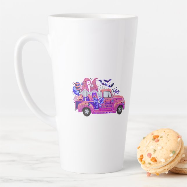 Taza De Café Latte Mugs & Cups with Halloween Gnome T (In situ)