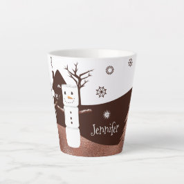 Taza De Café Latte Mugs de Navidades personalizados de chocolate marr