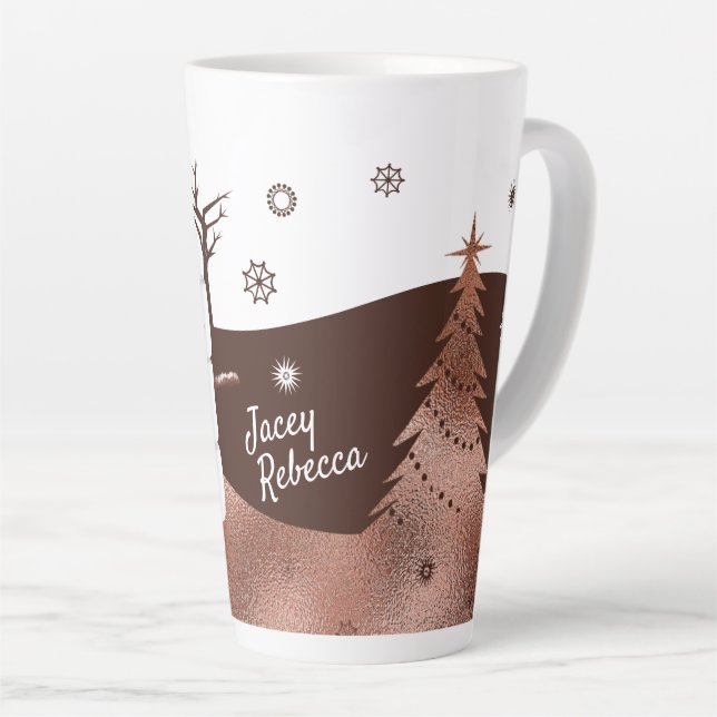 Taza De Café Latte Mugs de Navidades personalizados del malvavisco (Ángulo derecho)