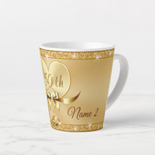 Taza De Café Latte Mugs, latte, del 50 aniversario personalizado