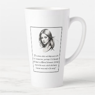 Taza De Café Latte Mujer — Cita de tambor diferente