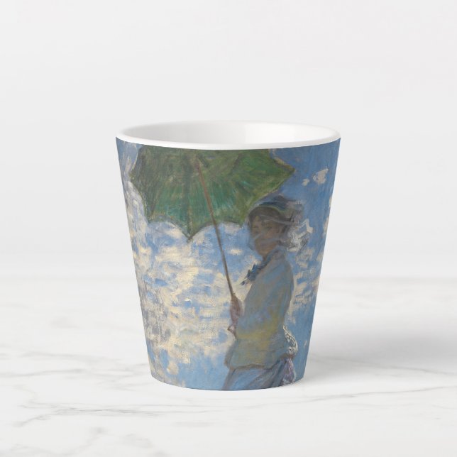 Taza De Café Latte Mujer con parasol - Madame Monet y su hijo (Anverso)
