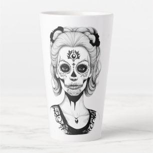 TAZA DE CAFÉ LATTE MUJER DE LA CALAVERA