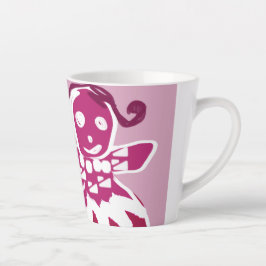 Taza De Café Latte Mujer de pan de jengibre rosa