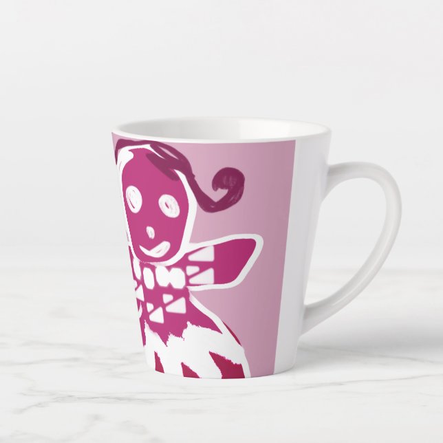 Taza De Café Latte Mujer de pan de jengibre rosa (Derecha)