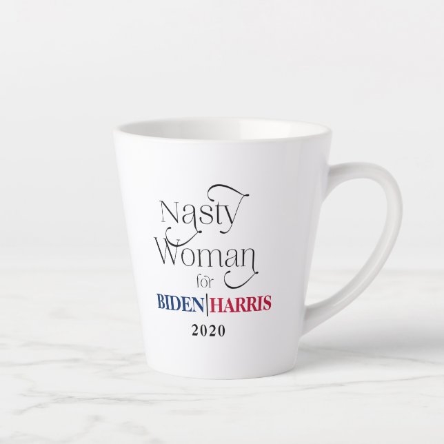 Taza De Café Latte Mujer desagradable para Biden-Harris 2020 (Derecha)