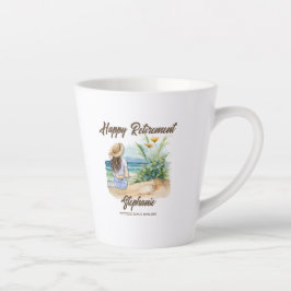 Taza De Café Latte Mujer elegante tema de playa de retiro femenino