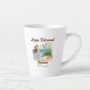 Taza De Café Latte Mujer elegante tema de playa de retiro femenino
