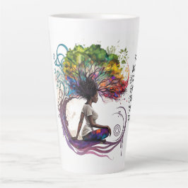 Taza De Café Latte Mujer inspirada en la pintura en Latte Mug