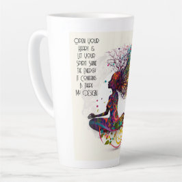 Taza De Café Latte Mujer inspirada: Open Heart Latte Mug