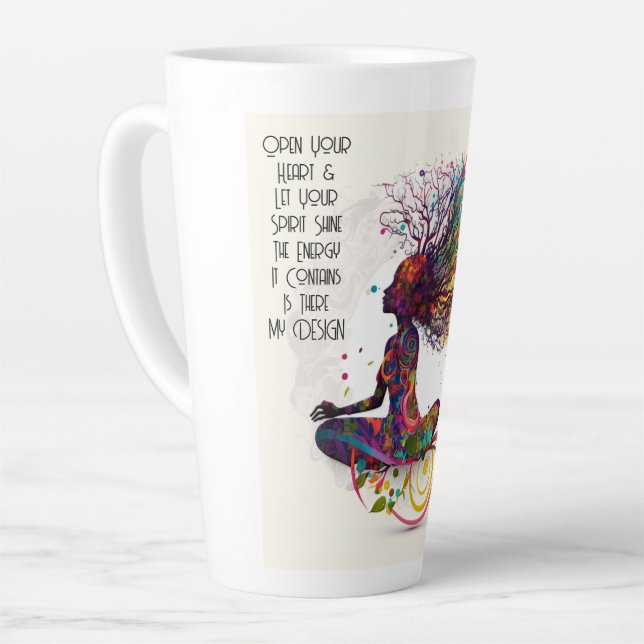 Taza De Café Latte Mujer inspirada: Open Heart Latte Mug (Ángulo izquierdo)