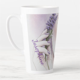 Taza De Café Latte Mujer morada lavanda personalizada Elegante Bellez