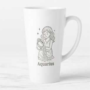 Taza De Café Latte Mujer Zodíaco Acuario