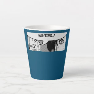 Taza De Café Latte Mujeres Escribiendo Susurrando Escribe Cómic