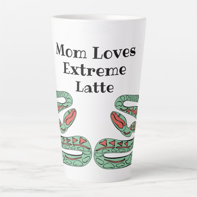 Taza De Café Latte Mundo De Las Serpientes: A Mamá Le Encanta El Latt (Anverso)