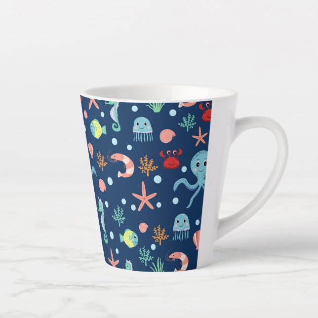 Taza De Café Latte Mundo del Mar (Derecha)