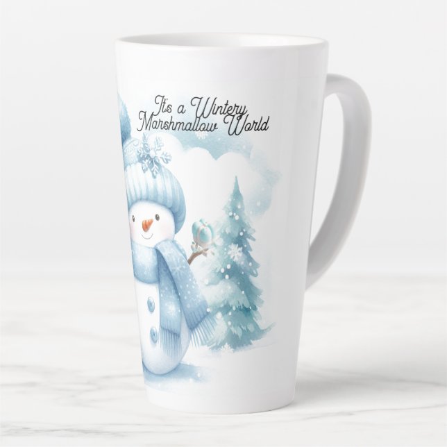 Taza De Café Latte Mundo Marshmallow de Snowman (Ángulo derecho)