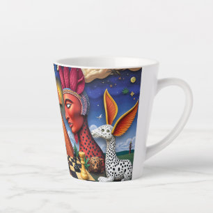 Taza De Café Latte Mundo Surreal de Ulysses