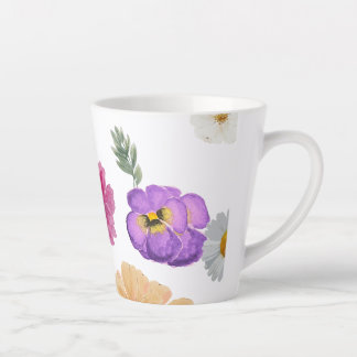 Taza De Café Latte Muñeca de lata floral colorida