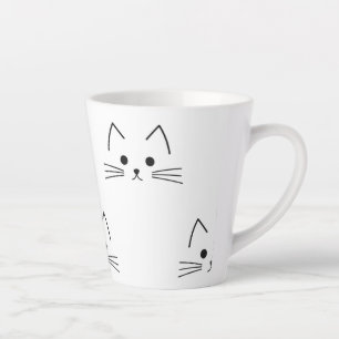 Taza De Café Latte Muñeca facial de gato lindo