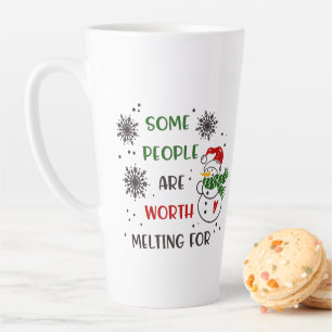 Taza De Café Latte Muñeco de Nieve de Vacaciones Navideñas Festivas