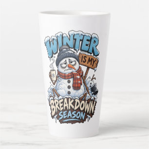 Taza De Café Latte Muñeco de nieve divertido cita de invierno humor e